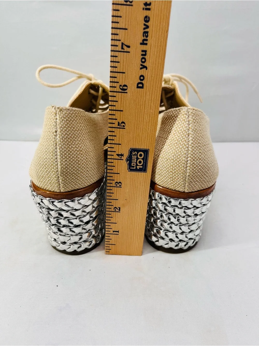 SCHUTZ Oxford Flatform Tresse Canvas Lace-Up wedges